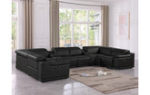 9762 DivanItalia Black 8-Piece Sectional – Top Grain Italian Leather with 4 Power Recliners and 2 ConsolesModel:  9762-BLACK-8PC-4PWR-U-SECTIONAL-GROUP
